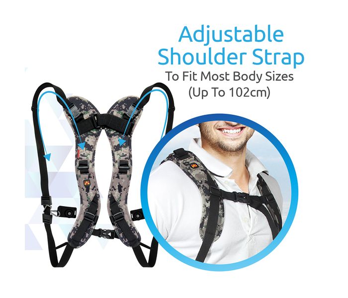 Promate Camleash-Duo Dual Shoulder Camera Strap with Durable & Comfort Padded Strap - Camouflage - Zoom Image 2