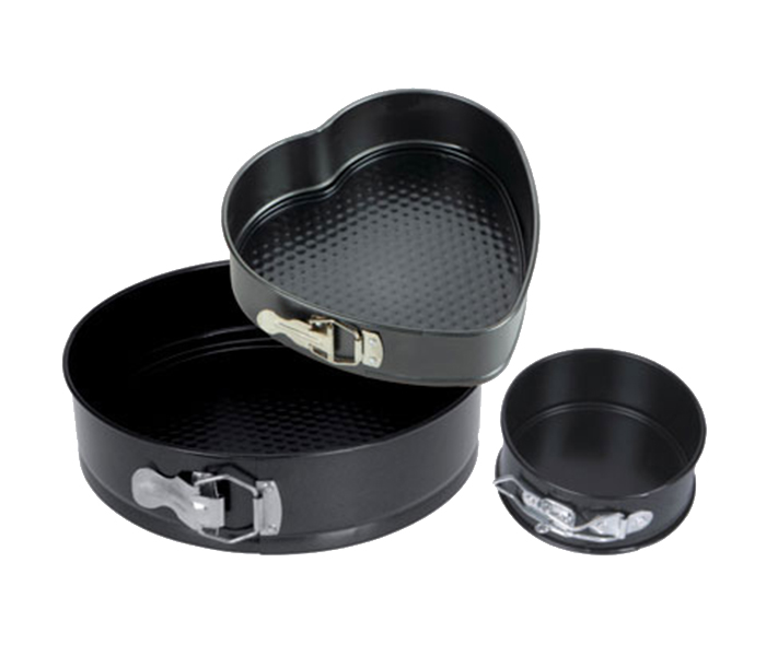 Royalford RF7046 3 Pieces Springform Baking Tray Set - Black - Zoom Image 2