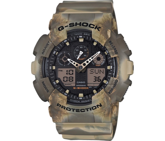 Casio G Shock GA-100MM-5ADR Mens Analog and Digital Watch Brown - Zoom Image