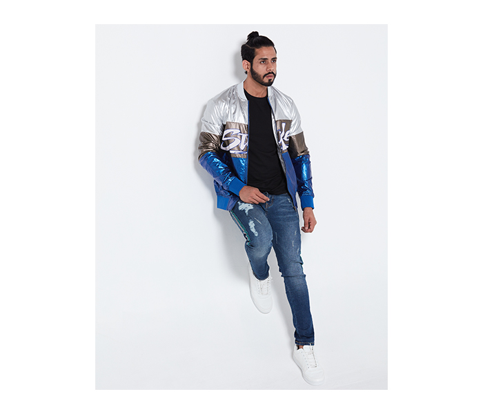 Lynk LY10070 Stylish Bomber Jacket For Men L - Multi Color - Zoom Image 3