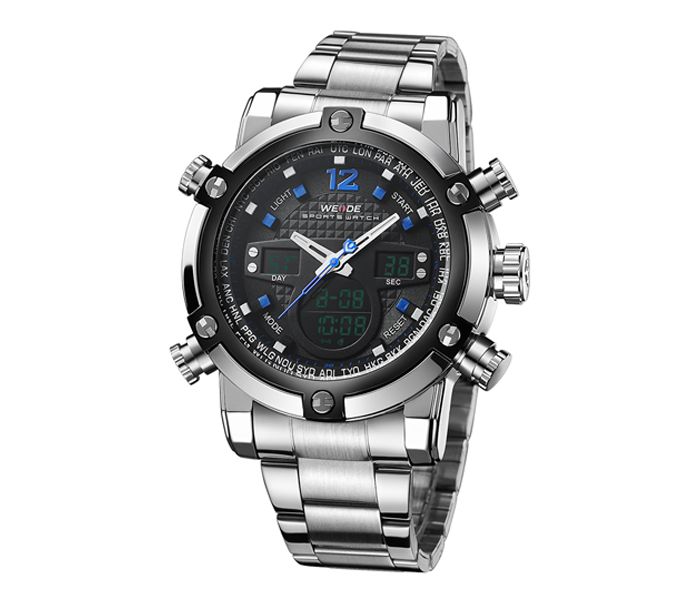 Weide WH-5205MB Analog and LCD Digital Watch Silver and Blue - Zoom Image 2