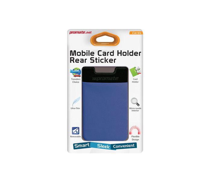 Promate Cardo 3M Rear Sticker Mobile Card Holder, Blue - Zoom Image 3