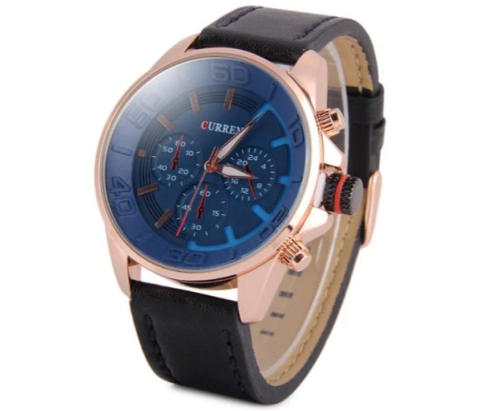 Curren 8187 Casual Analog Quartz Watch For Men Black And Blue - Zoom Image 1