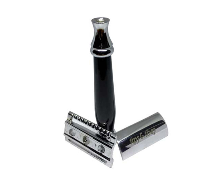 Tips & Toes TT-673 Stainless Steel Double Edge Safety Razor - Polish & Black Coated - Zoom Image 1