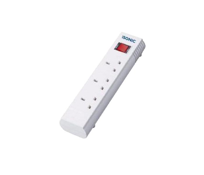 iSonic IX 213 3 Way Extension Socket - White - Zoom Image