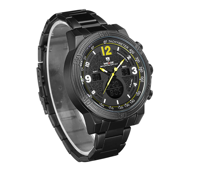 Weide WH-6908MB-3C Analog and LCD Digital Watch Black and Yellow - Zoom Image 3