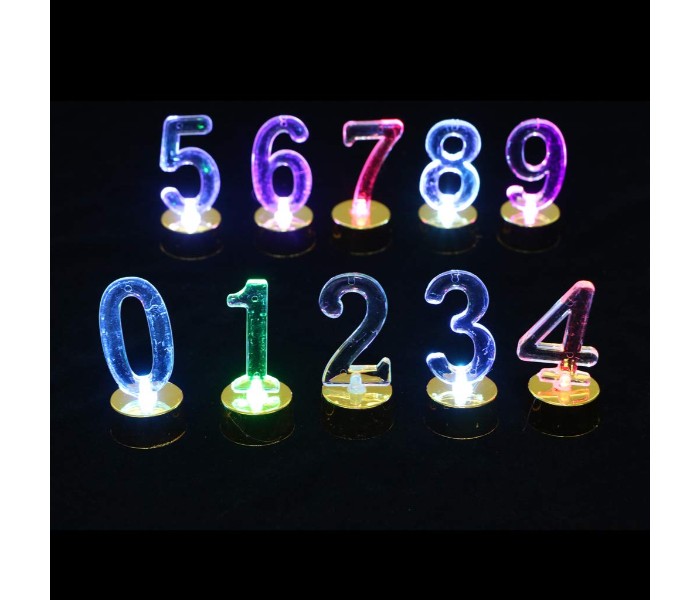 Taqdeer 15-377-4 Home Décor LED Candle Light with 0-9 Digital Number Design Gold - Zoom Image 1