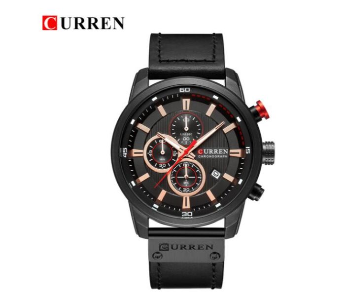 Curren 8291 Analog Sports Watch For Men Black - Zoom Image 2