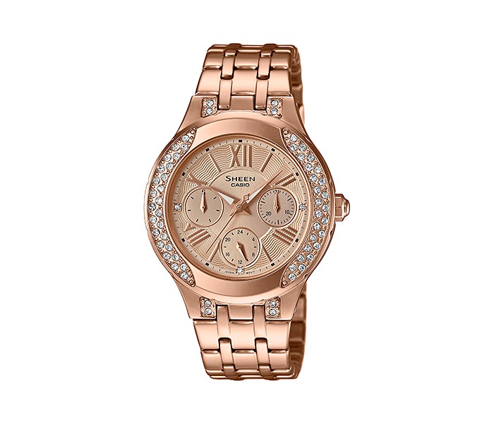 Casio Sheen SHE3809PG-9AUDR Womens Analog Watch Rosegold - Zoom Image