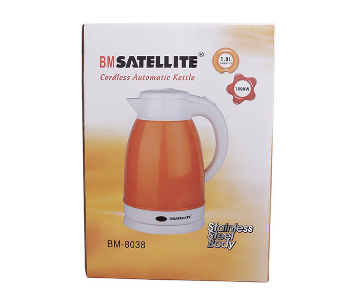 BM Satellite BM-8038 1.8 Litre Plastic Electric Kettle, Orange - Zoom Image 3