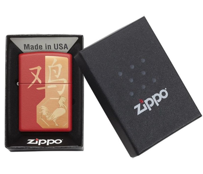 Zippo 29259 233 Year of The Rooster Lighter Red - Zoom Image 2