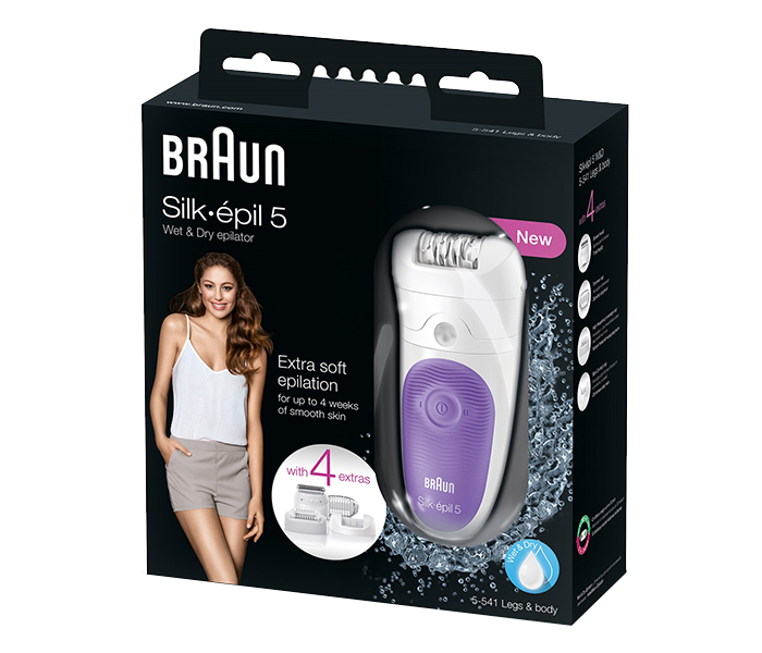 Braun 5-541 Silk-epil 5 Wet & Dry Cordless Epilator with 4 Extras - Lilac - Zoom Image 3