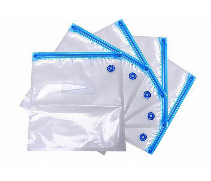 Royalford RF9374 50 Pieces Food Saver Vacuum Zipper Bags - Clear & Blue - Zoom Image 1