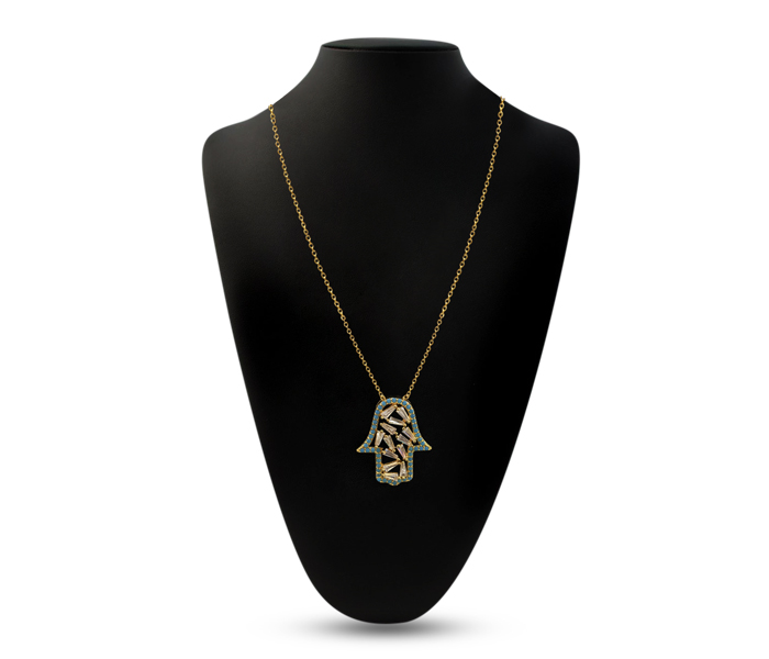 Milano 138247-01 Bell Design Zircon Necklace 18kt Gold Plated - Zoom Image 2