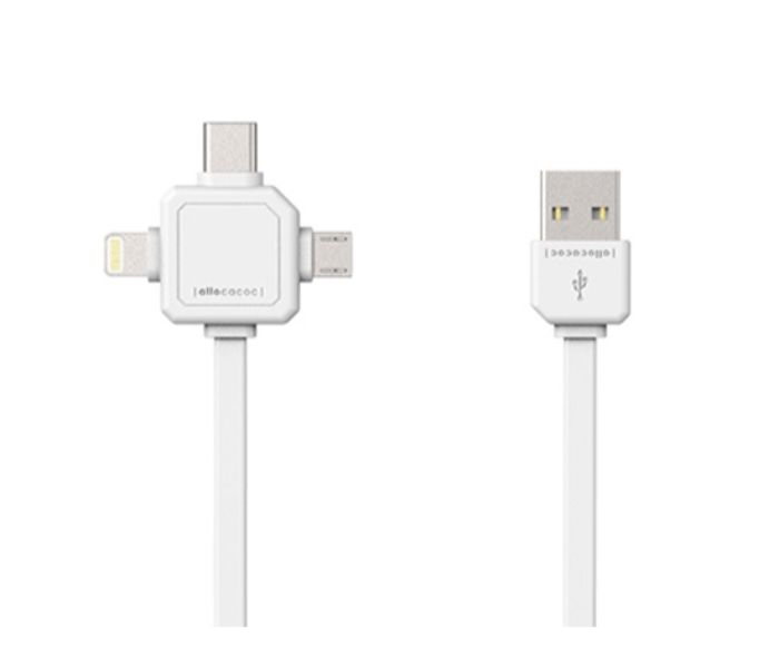 ALLOCACOC 9003WT 3 In 1 USB Cable White - Zoom Image