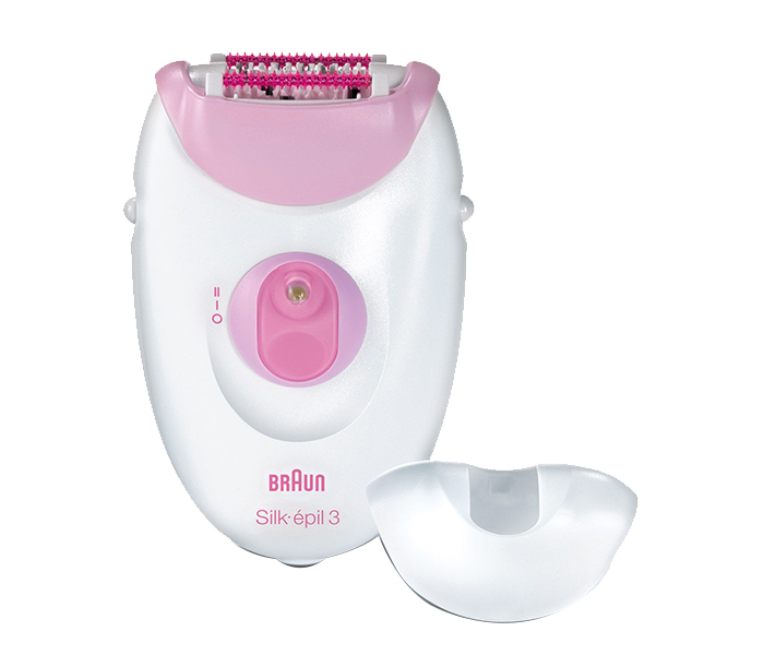 Braun 3370 Silk-epil 3 Legs & Body Epilator with Cap - White & Pink - Zoom Image 1