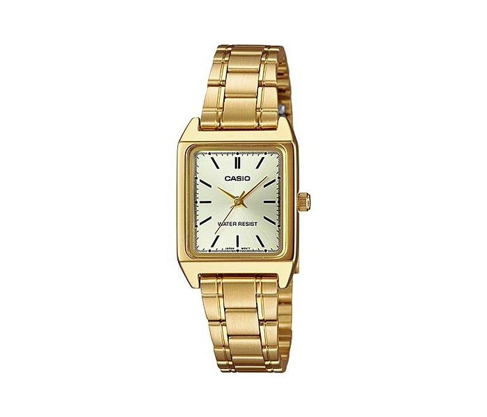 Casio LTP-V007G-9E Womens Analog Watch Gold and Beige - Zoom Image