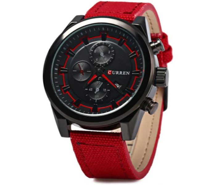 Curren 8196 Quartz Watch With Date Function For Men Red - Zoom Image