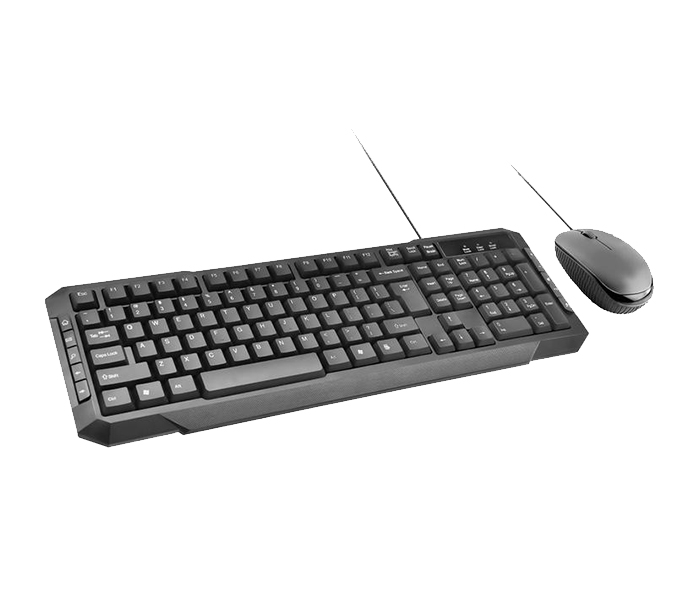 Promate EASYKEY-3 Sleek Ergonomic Multimedia Wired Keyboard & Mouse - Black - Zoom Image 6