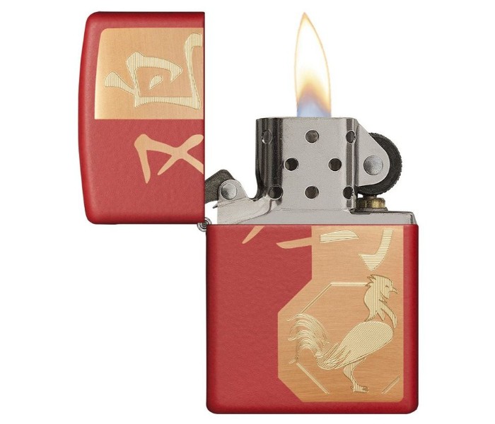 Zippo 29259 233 Year of The Rooster Lighter Red - Zoom Image 1