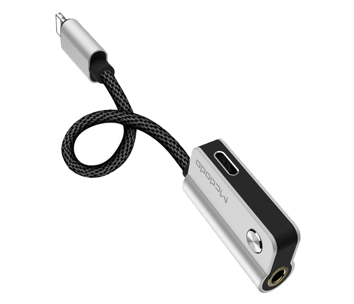 Mcdodo CA-3470 iPhone Lightning to Lightning & Audio 3.5mm Splitter - Silver - Zoom Image 2