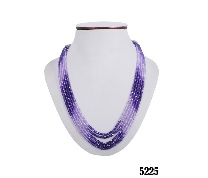 Netra Pearl 5225 Real Zed Stone Necklace Violet - Zoom Image