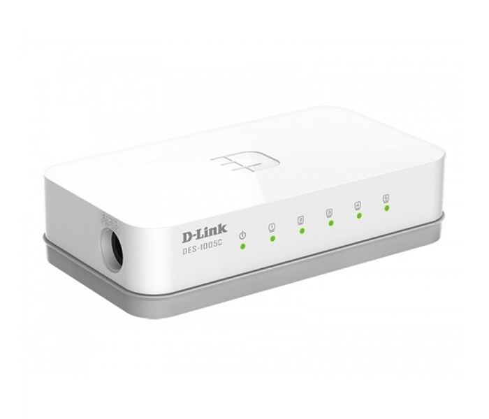 D-Link DES-1005 5 Port Switch - White - Zoom Image 1