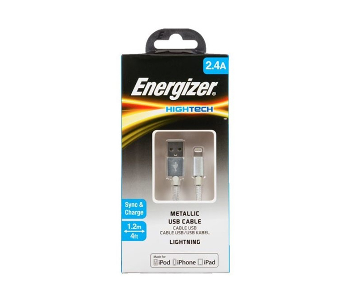 Energizer C13UBLIGSL4 1.2 Meter Hightech Metallic Lightning USB Cable - Silver - Zoom Image 3