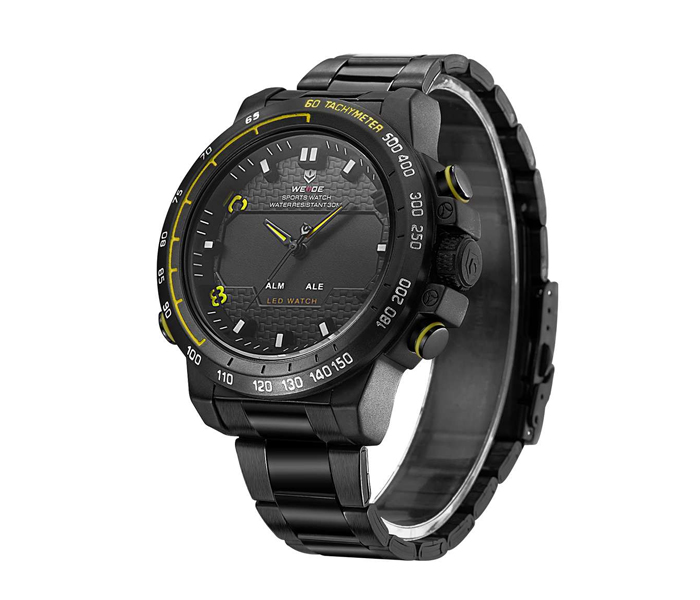 Weide WH-6102MB Analog and LED Digital Watch Yellow and Black - Zoom Image 3