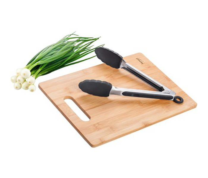 Lamart LT2060 Bamboo 30 x 22CM Cutting Board with Silicone Tongs - Zoom Image 2