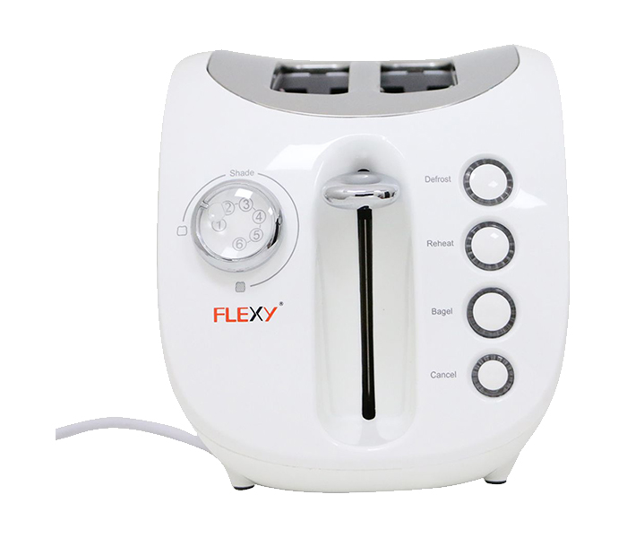 Flexy F900H 800 Watts Two Slices Toaster - White - Zoom Image 1