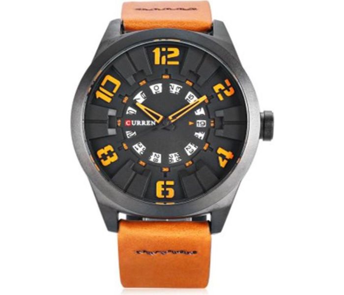 Curren 8258 Casual Quartz Watch For Men Orange - Zoom Image 3