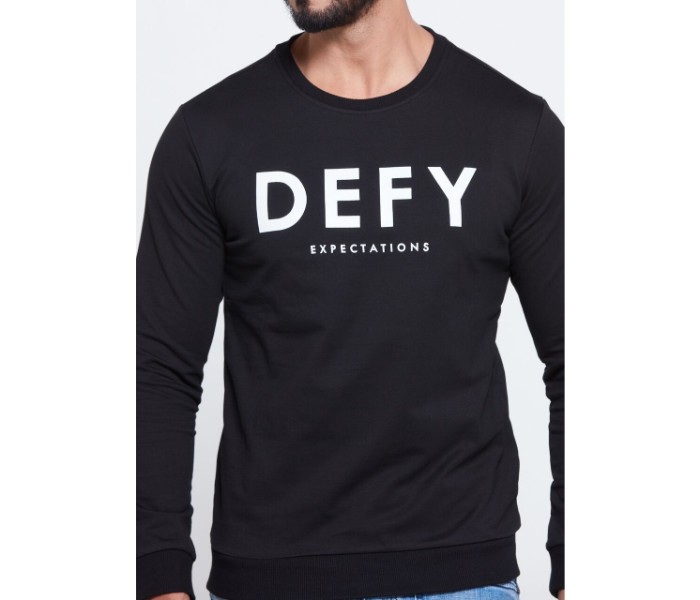 Petro OU10030 Printed Long Sleeve Round Neck T-Shirt M-Black - Zoom Image 4