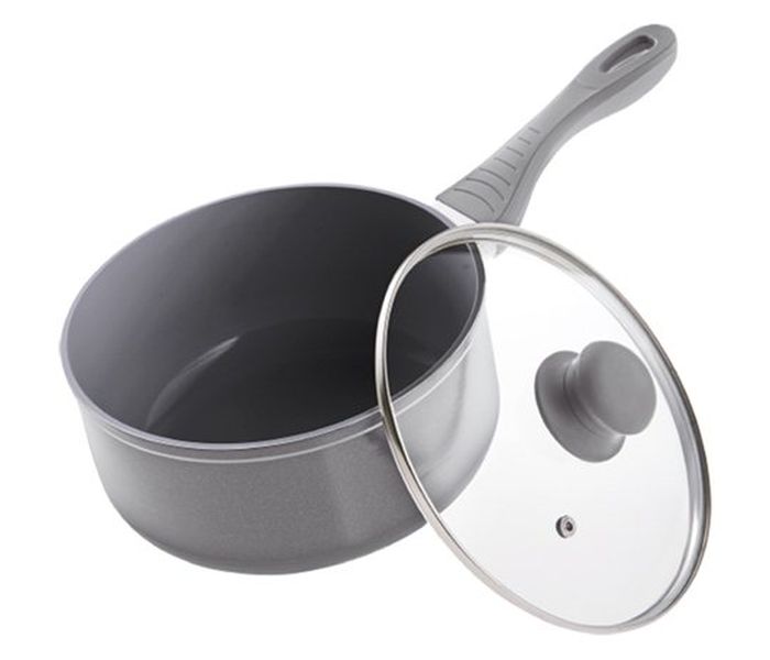 Lamart LT1083 Cast 20CM Non-Stick Ceramic Sauce Pan - Black & Silver - Zoom Image