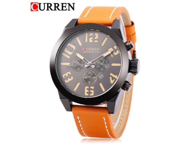 Curren 8198 Quartz Watch For Men Yellow And Black - Zoom Image