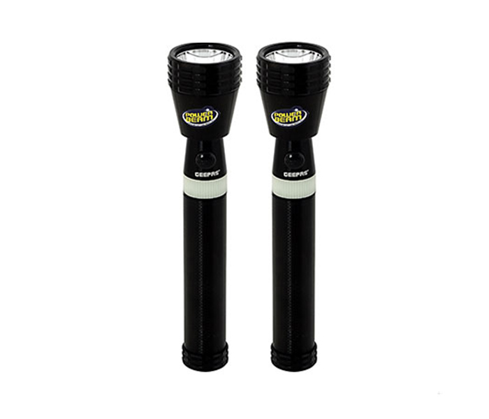 Geepas CO4641-2 Torch Combo Rechargeable LED Flashlight - Set of 2, Black - Zoom Image 3