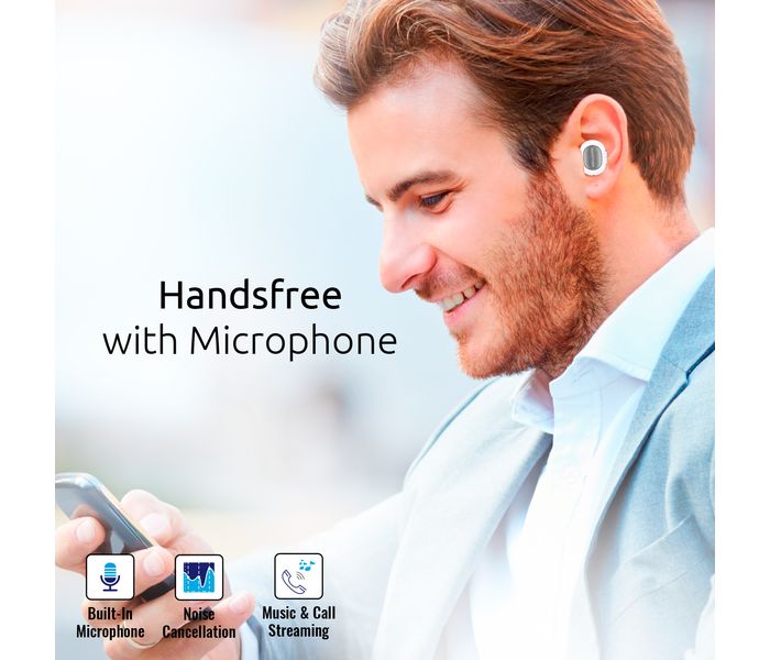 Promate Halo Lightweight Universal Wireless Mono Earphone, White - Zoom Image 5