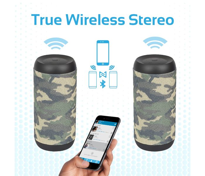 Promate Silox Wireless Hi-Fi Stereo Speaker with Handsfree Function for Outdoor & Indoor - Camouflage - Zoom Image 3