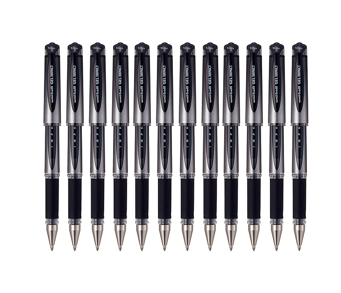 Uni Ball UM-153S Super Smooth Gel Ink Roller Pen - Black, Pack of 12 - Zoom Image 2