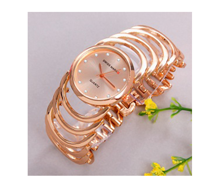 Swissmark SMWK200 Link Design Stainless Steel Analog Watch for Women, Rose Gold - Zoom Image 1