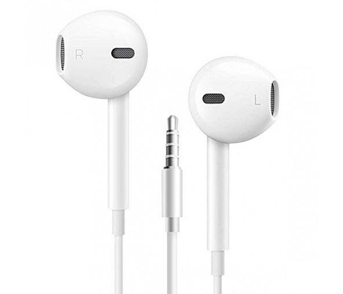 JZ 3.5mm Wired Apple Designed Headset With Mic - White - Zoom Image 2