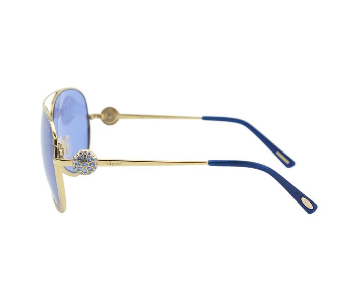 Chopard SCHB23S 0300 Oval Shiny Rose Gold Frame & Blue Mirrored Sunglasses for Women - Zoom Image 2