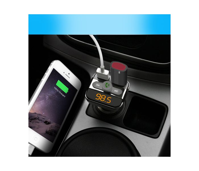 Promate Smartune Multifunction Wireless In-Car Bluetooth FM Transmitter Car Kit with Car Charger - Black - Zoom Image 3