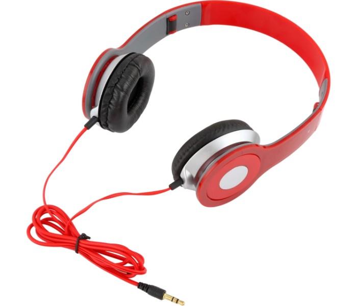 Compact Tri-Fold Design High Definition Single Pin Wired Stereo Headphones - Red - Zoom Image 1