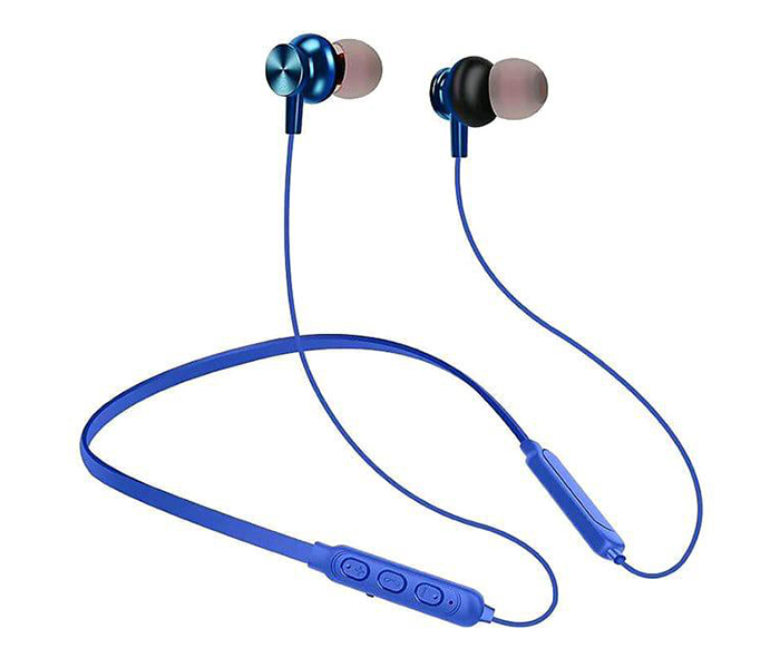 M730 Wireless Bluetooth Neckband Magnetic In-Ear Headphones With Mic - Blue - Zoom Image