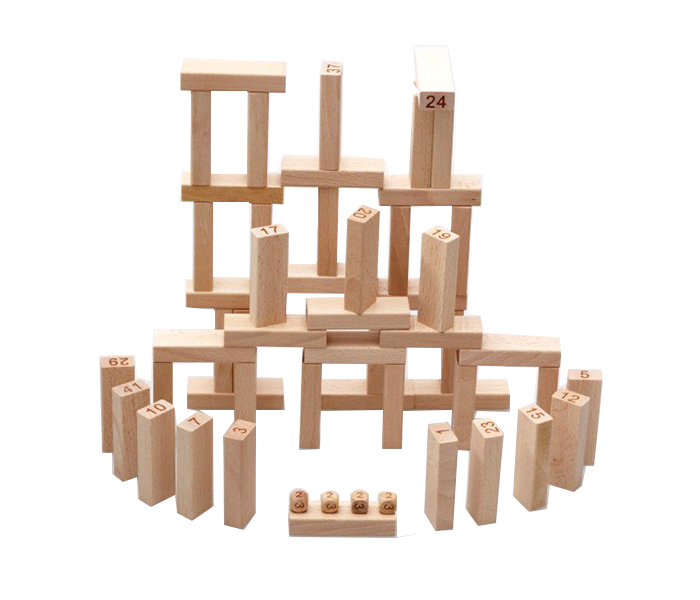 Taqdeer 806 Funty Mini Wiss Balance Wooden Blocks Toy - 54 Pieces, Brown - Zoom Image 1