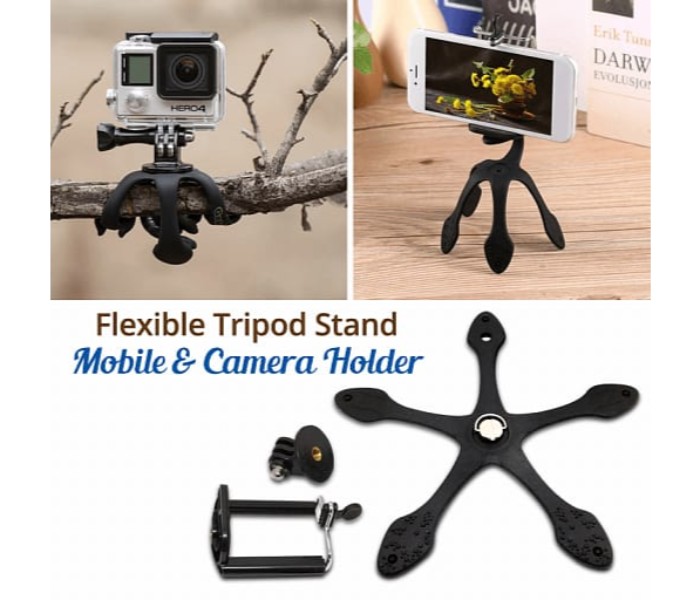 Zeo Universal Mini Gekko Flexible Tripod Stand Mobile and Camera Holder Multicolor - Zoom Image 8