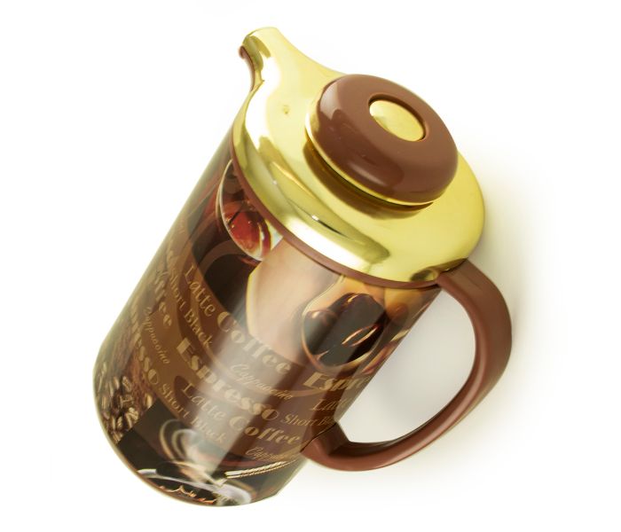 Taqdeer 1.6 Liter Vacuum Flask Brown And Gold - Zoom Image 1