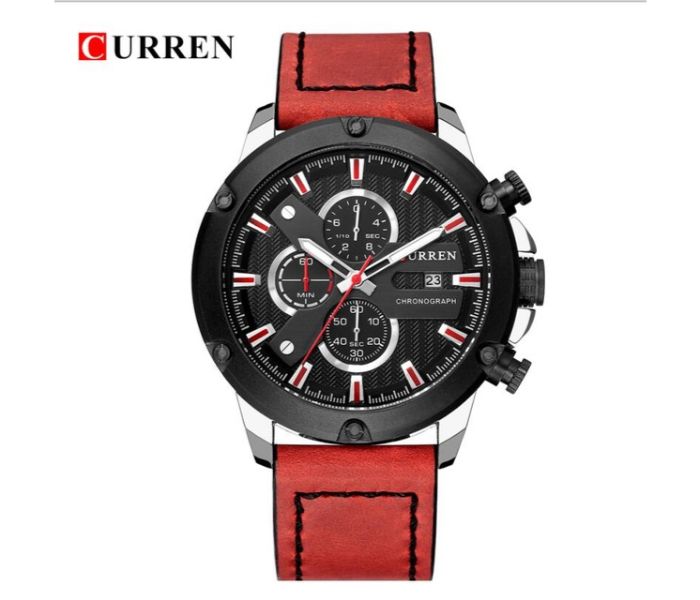 Curren 8308 Fashion Quartz Watch For Men Red and Black - Zoom Image 2