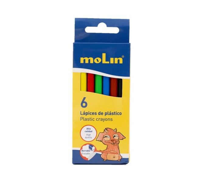 Molin PCP420-06B Box Of 6 Plastic Crayons Multicolor - Zoom Image